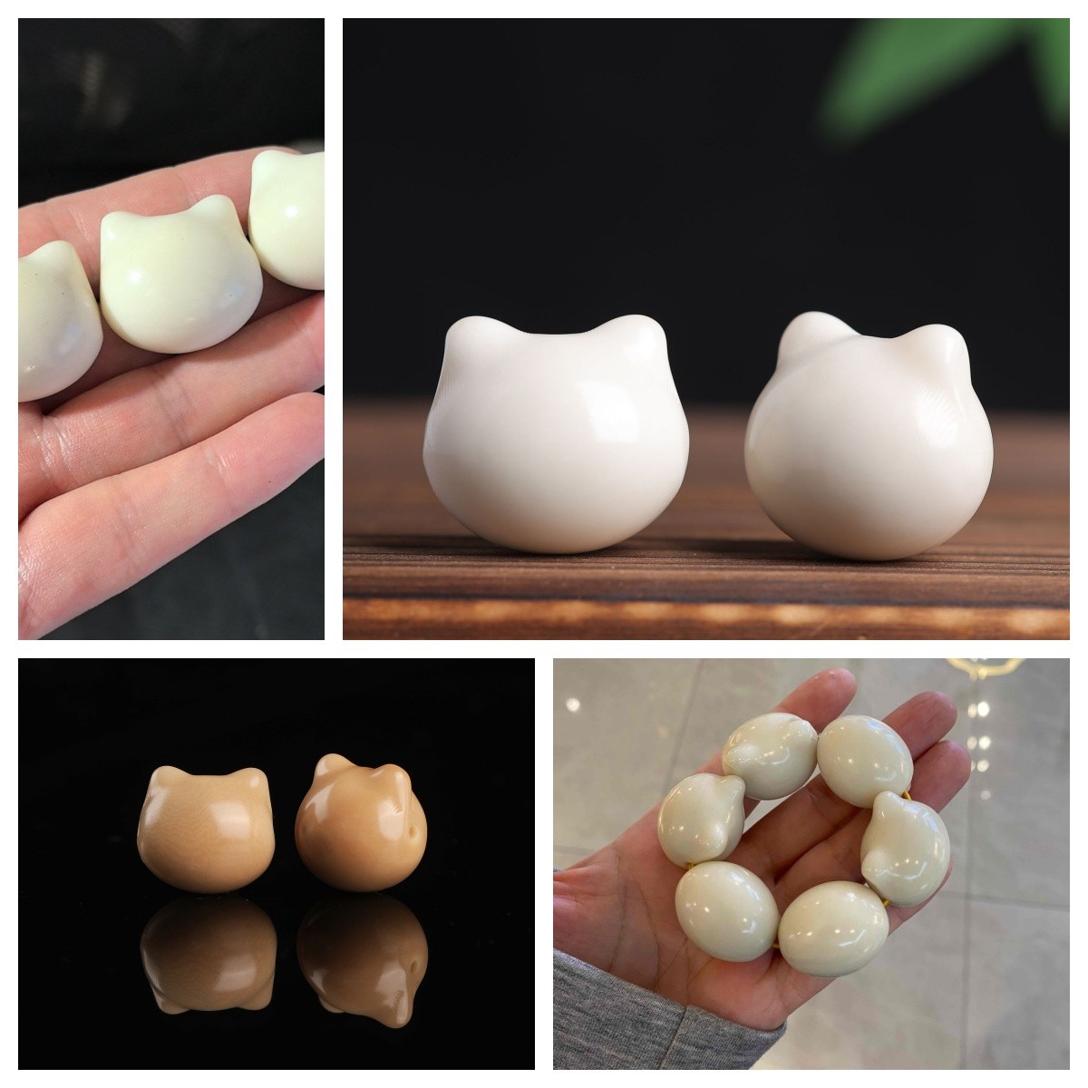 象牙果文玩可爱猫头系列