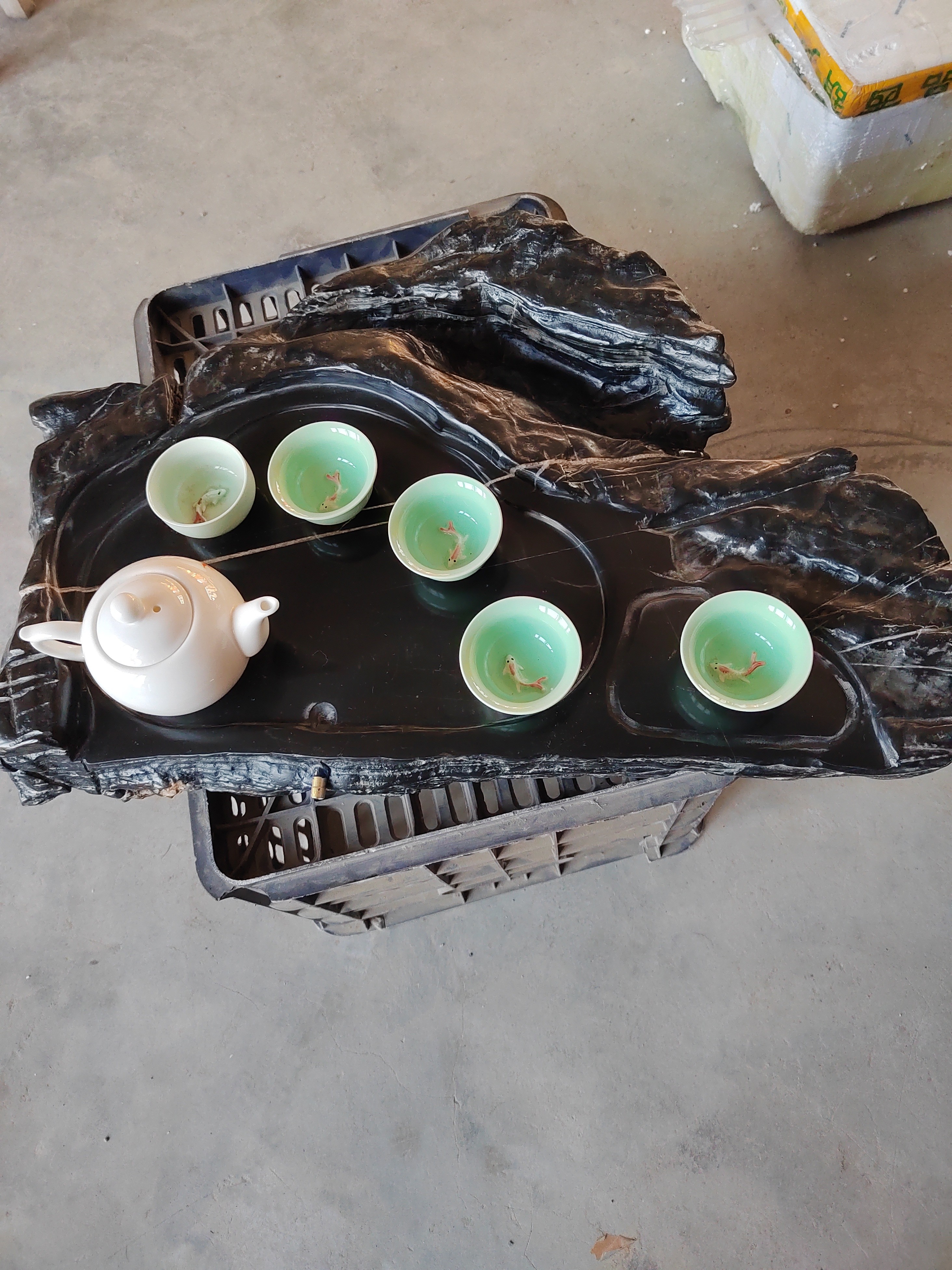 灵璧石磬石茶盘批发尺寸55+37