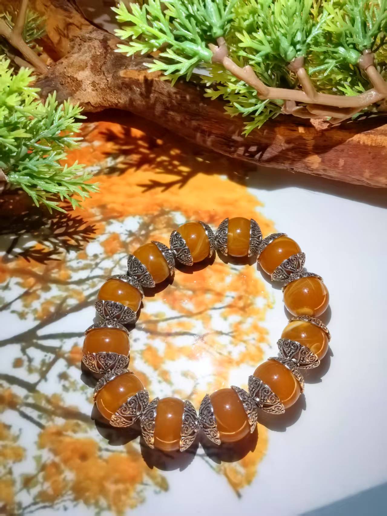 YY0659 精品炫棕银耀手串（无礼盒）