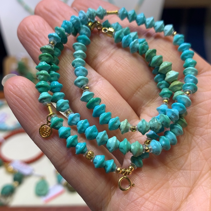 绿松石18K金镶嵌项链