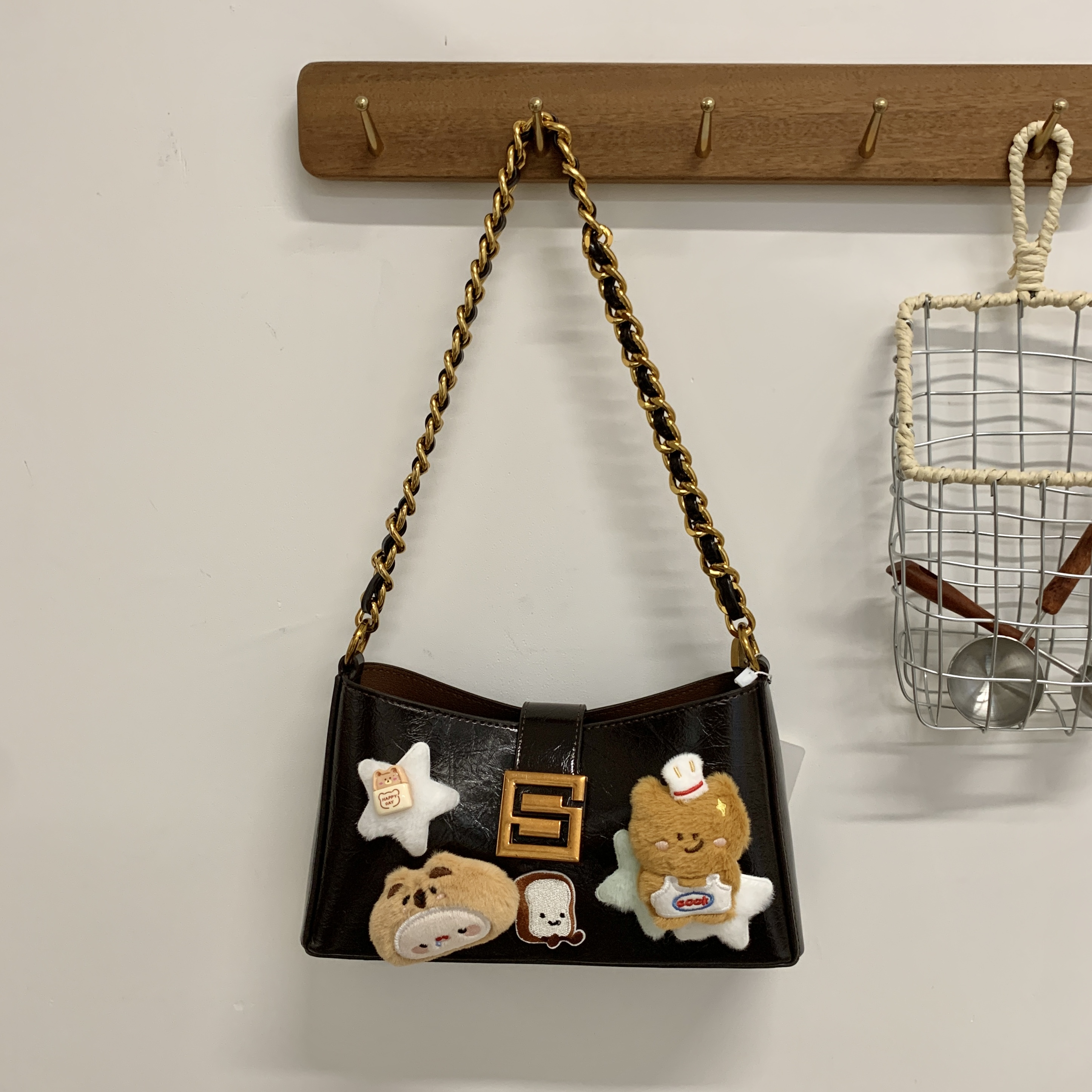 可乐·时尚ins百搭小众日系手作diy单肩腋下斜挎卡通毛绒娃包-19