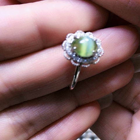 和田玉银S925镶嵌戒指