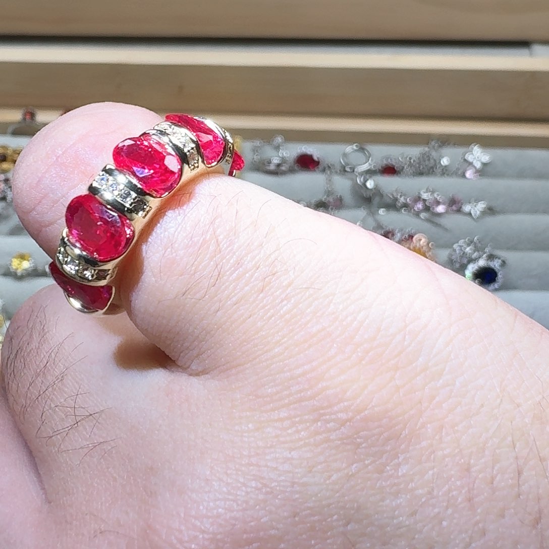 芙蓉石戒指银S925镶嵌