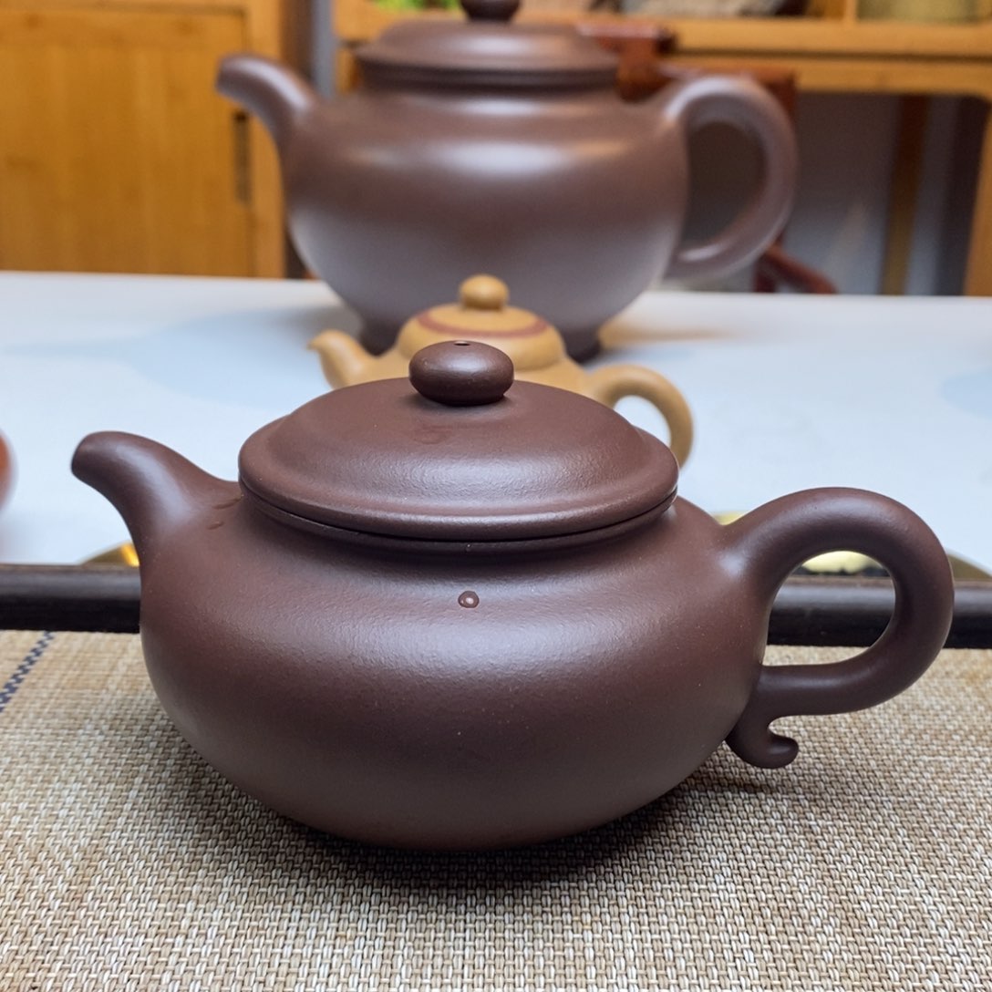 紫砂茶杯300毫升二号井紫泥