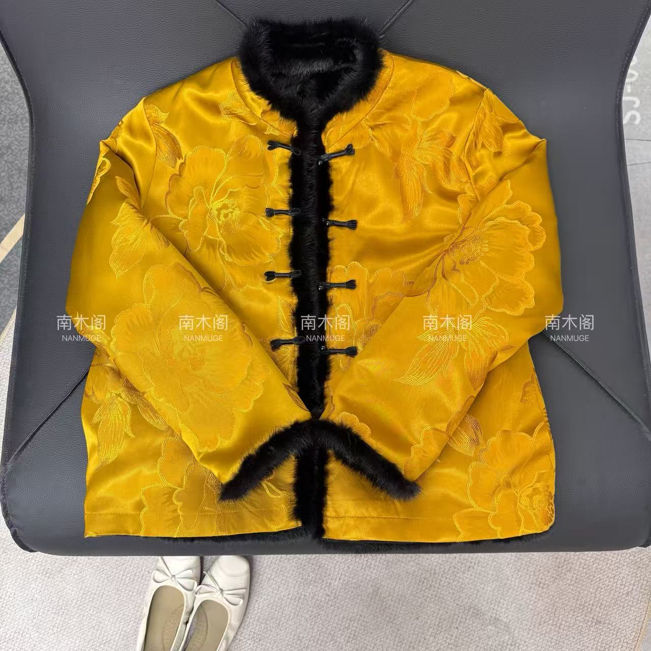 （山河远方）冬款新款水貂毛外套香云老料新中式短款上衣百搭双面穿