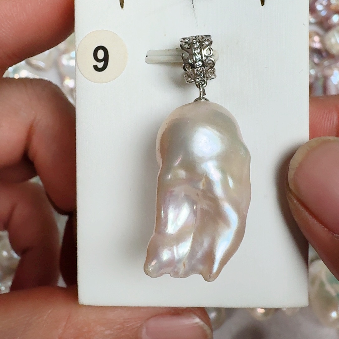 淡水珍珠银S925镶嵌颈饰