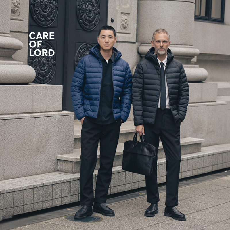 CARE OF LORD领航员系列 男士冬季轻量连帽鹅绒服通勤羽绒服9622