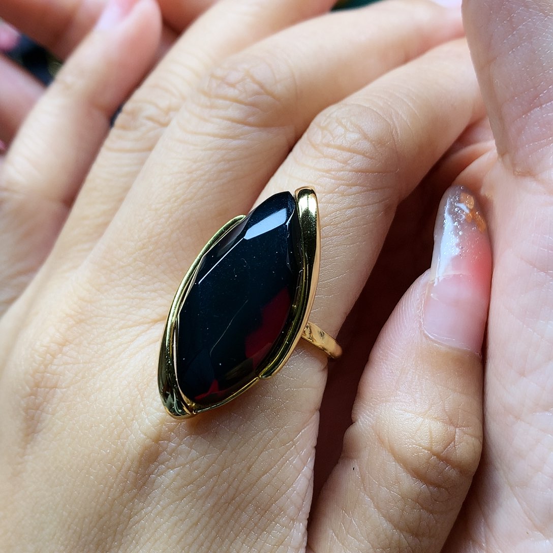 琥珀戒指银S925镶嵌戒指