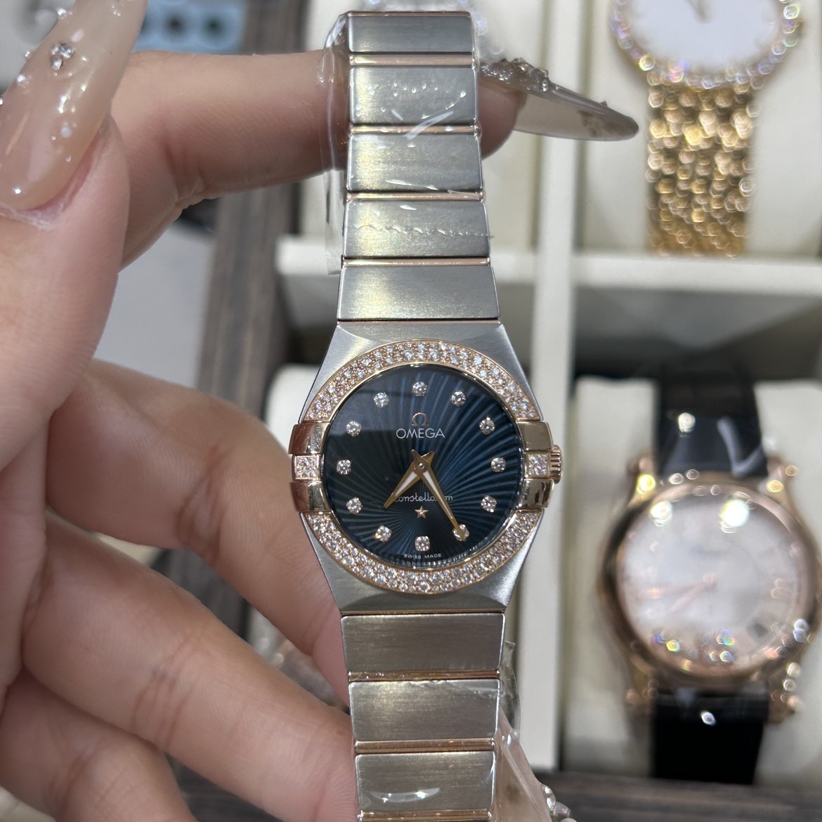 99新 Omega/欧米茄 系列123.25.27.60.53.001原钻腕表/WHT027684