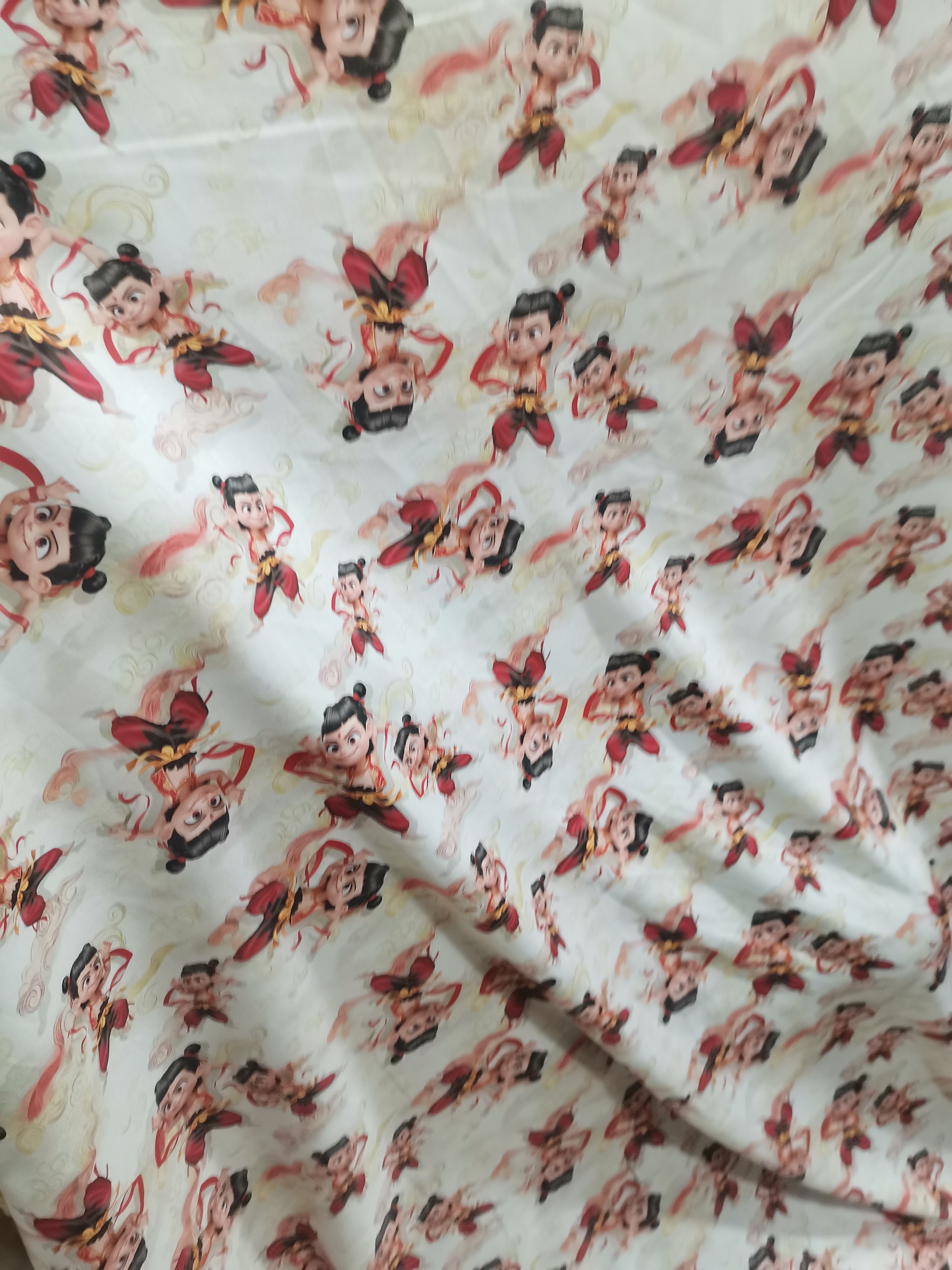 棉绸卡通数码2米面料