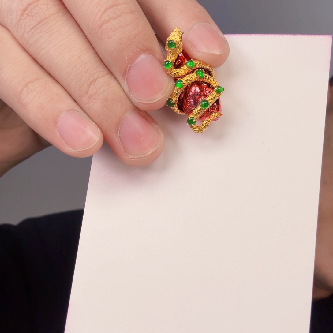 翡翠颈饰银S925镶嵌一件