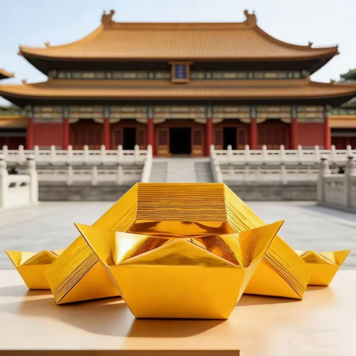 加厚金元宝手工折纸金纸锡箔元宝用品半成品手工diy