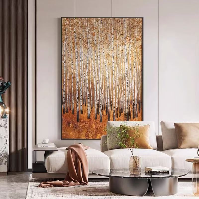 【金光大道】现代轻奢客厅沙发背景墙树林装饰画餐厅玄关挂画