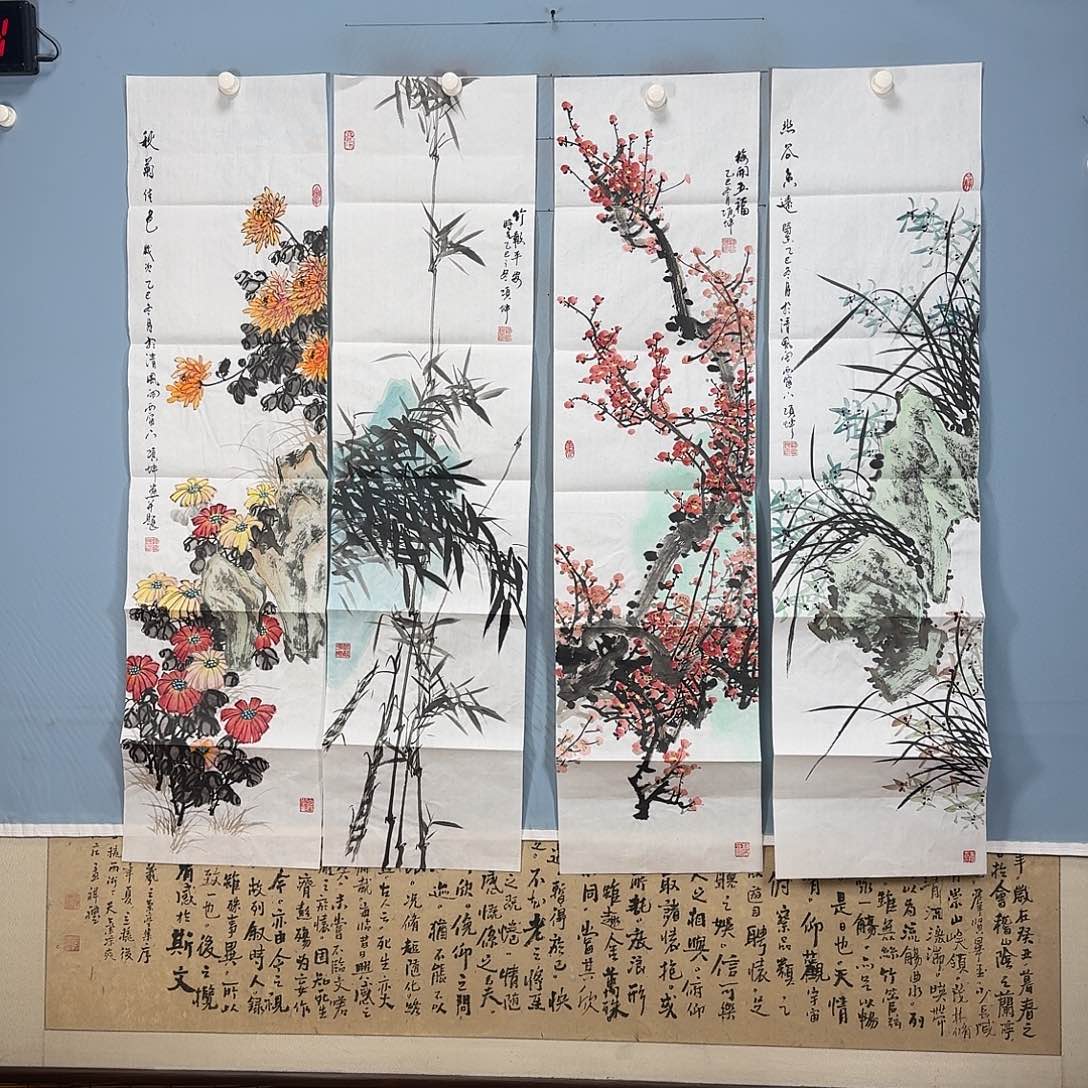 淡***泊国画1134 牡丹一如你的青花