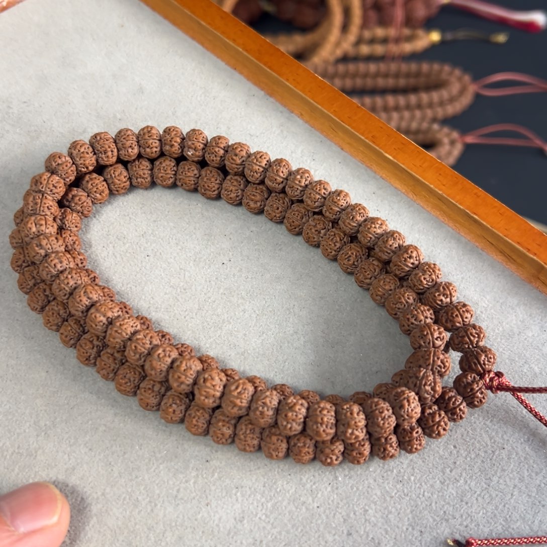 金刚菩提手串凹底梅花108尺寸9