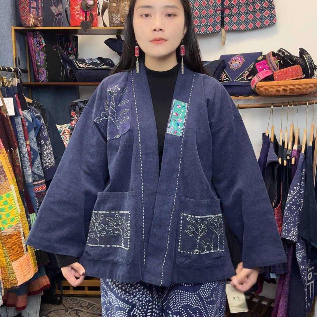 棉妤然服饰土布刺子绣外套