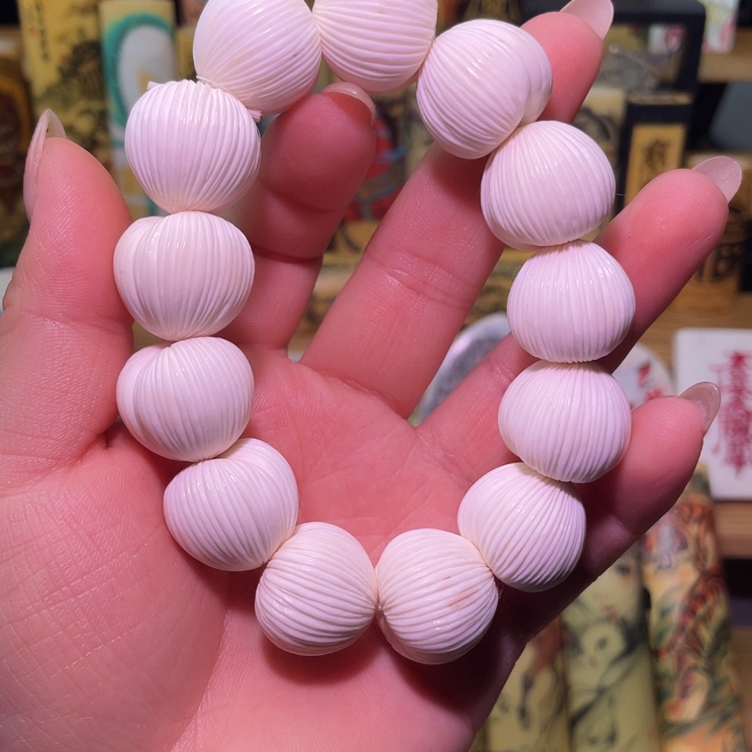 实心竹手工作品鹿角屁桃手串