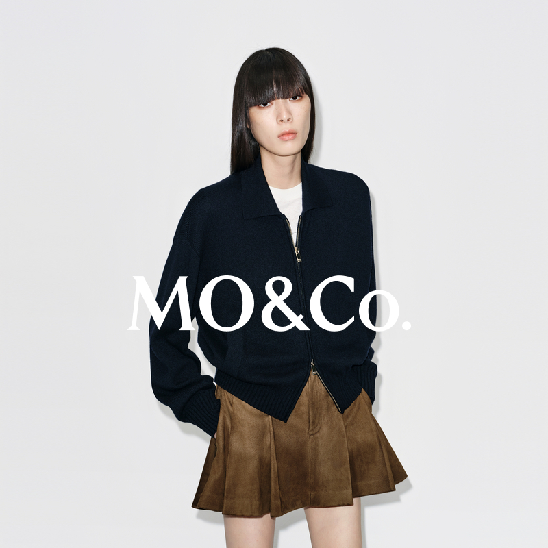 【马思纯同款】MOCO针织开衫2025冬新品羊毛羊绒毛衣MBE4CART07