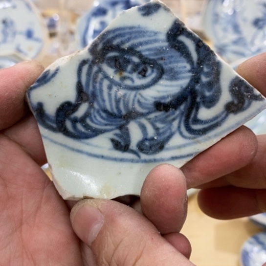 瓷片现代瓷器青花瓷片