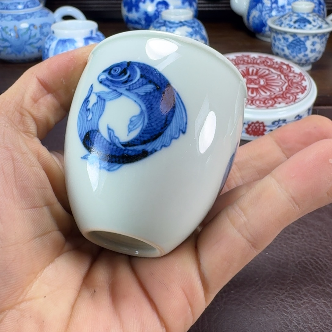 千***然瓷片当代景德镇陶瓷手绘茶具