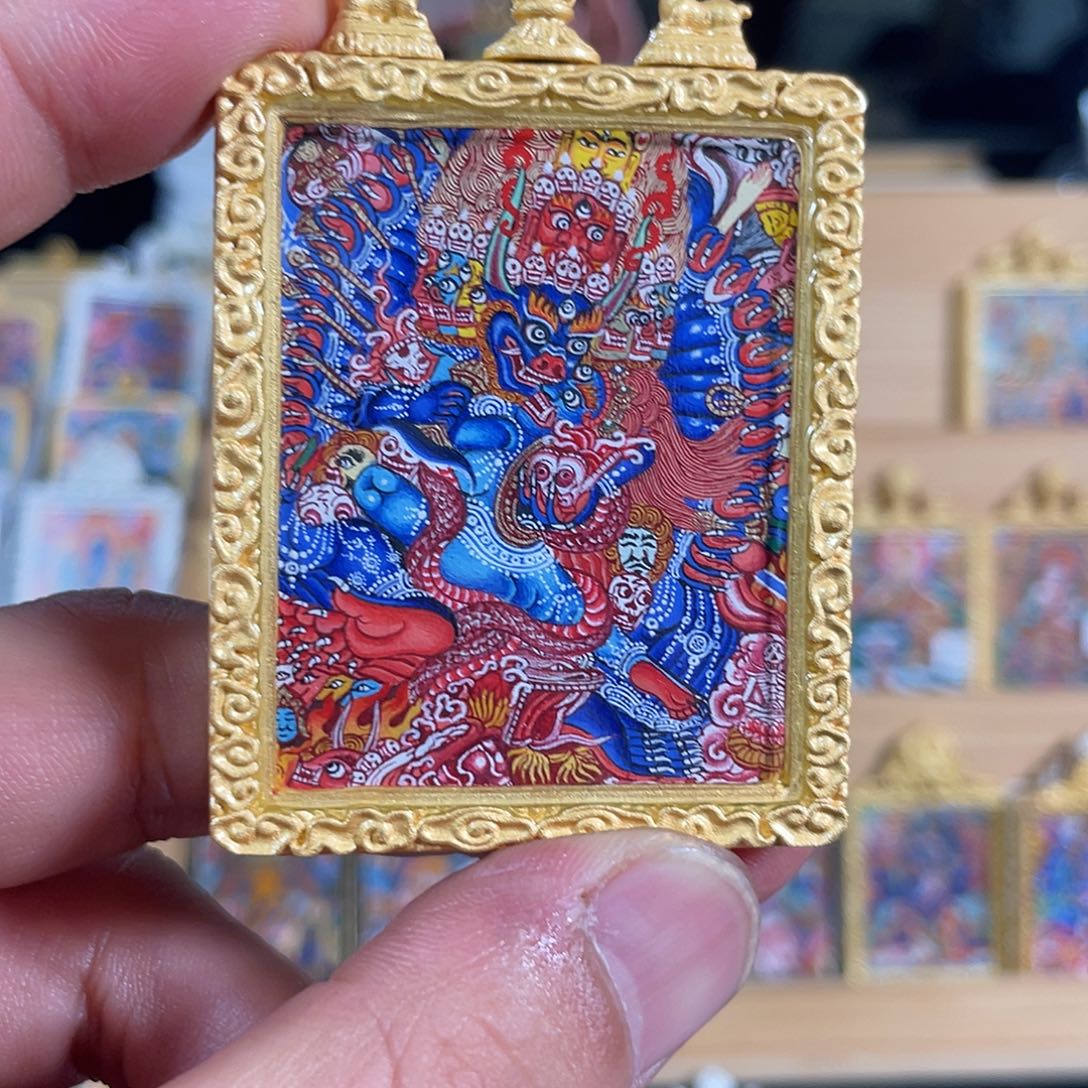 吊坠酷*热贡纯手绘唐卡非遗文化