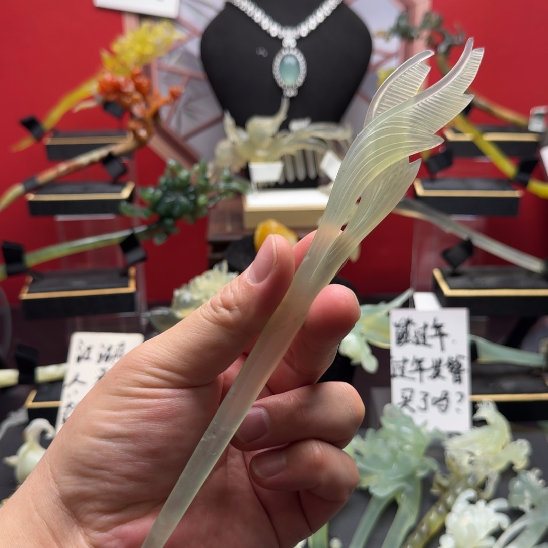 岫玉发饰未镶嵌岫玉发簪就是好看