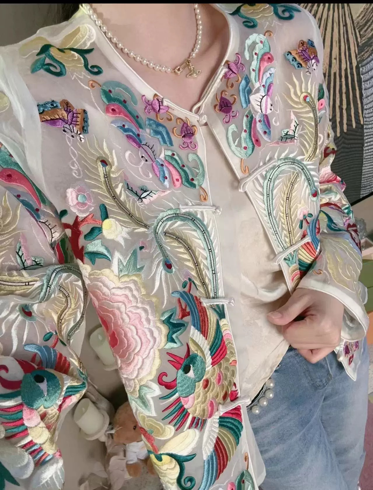 新中式女装时尚新款春夏重工刺绣夏季新款开衫上衣