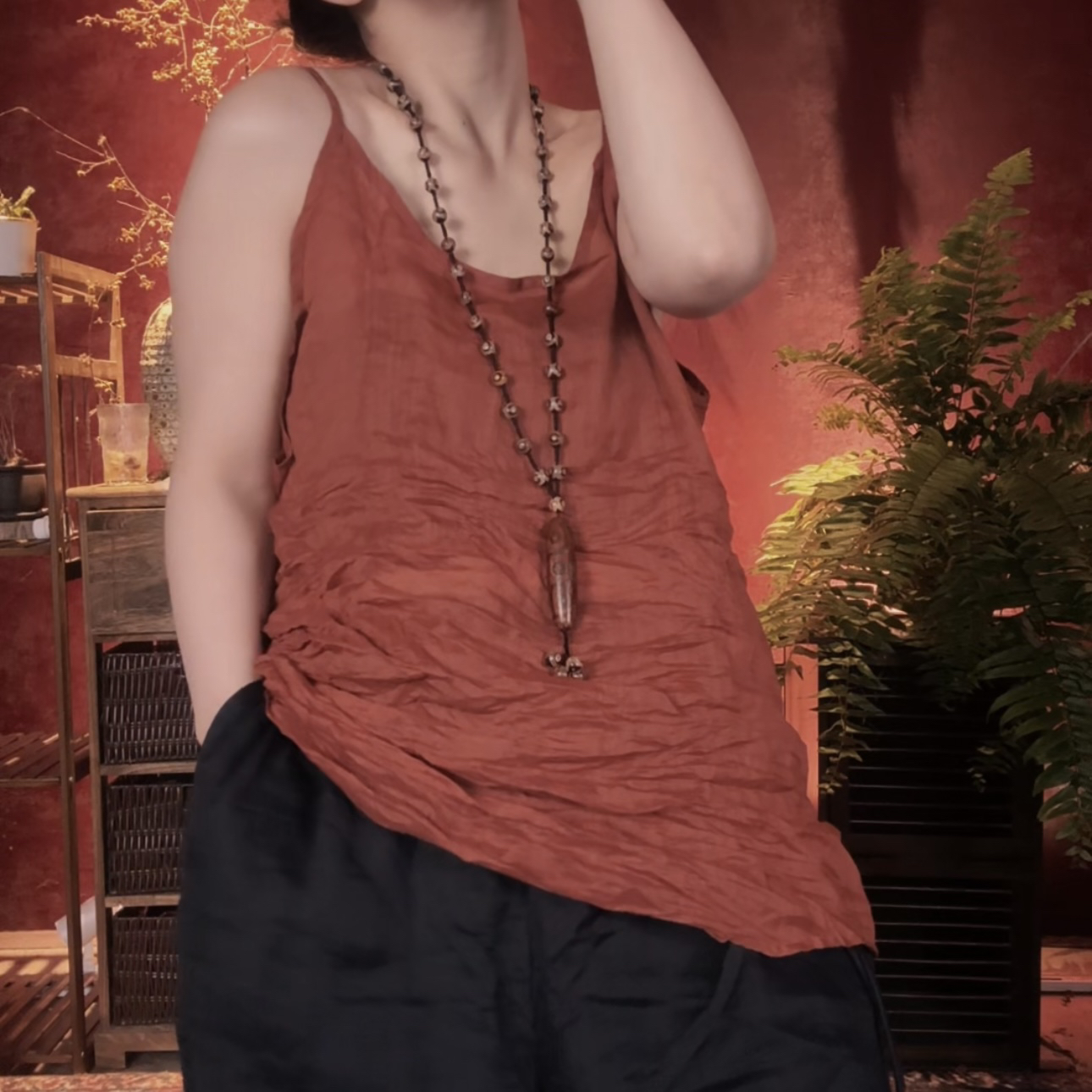 小妖精～苎麻吊带（衣长70胸围115左右）