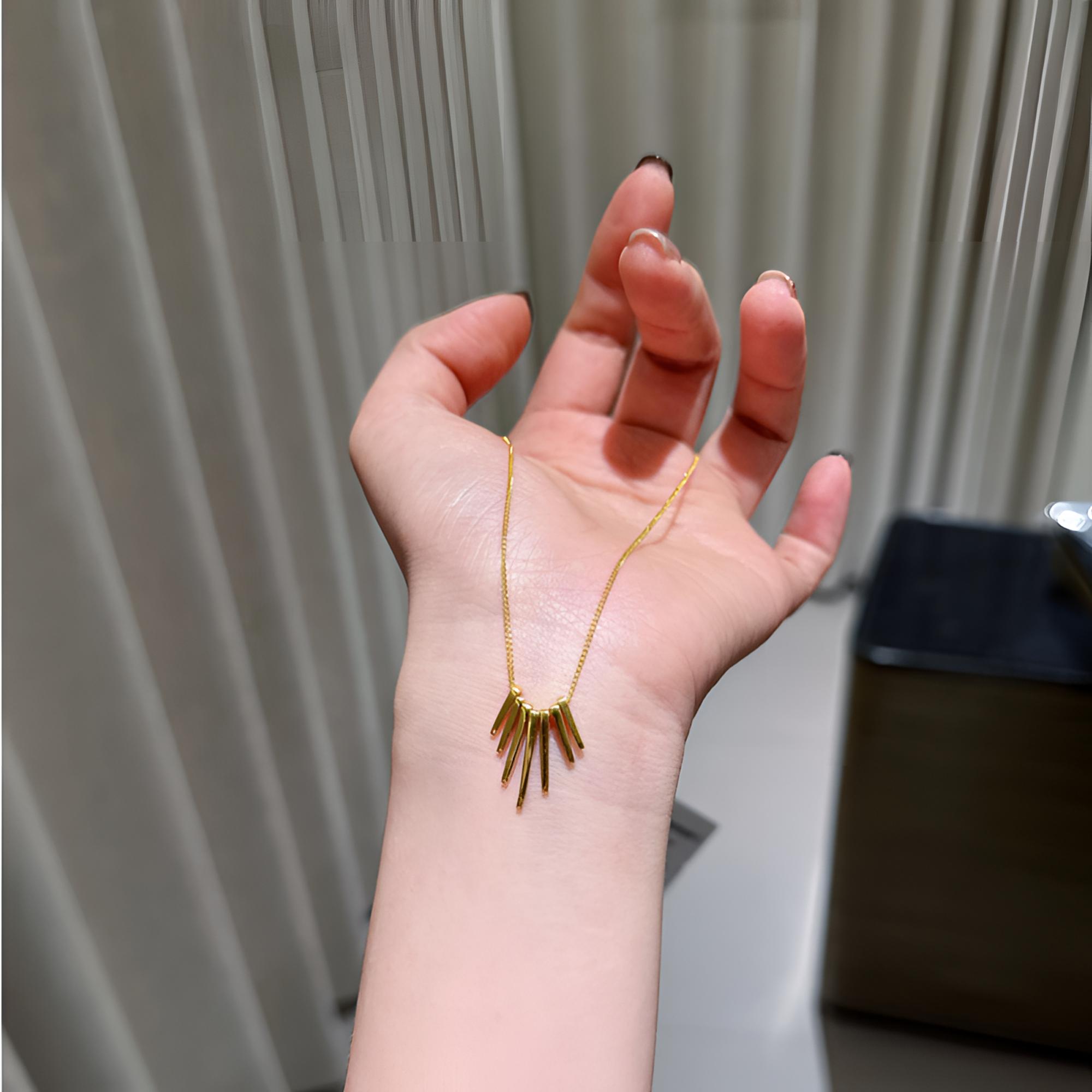 【老陶】足金黄金纯金轻奢气质小众流苏套链