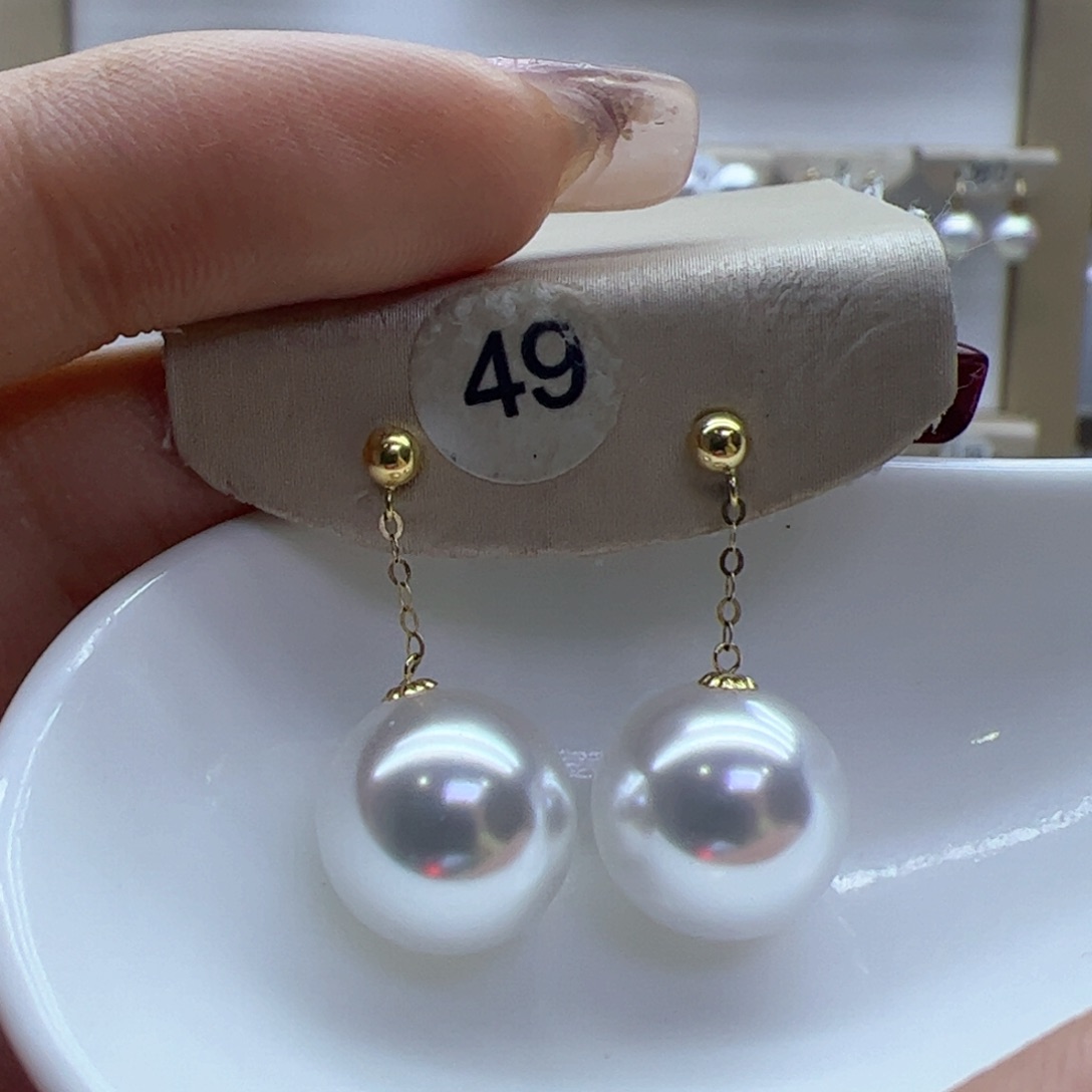 淡水珍珠耳饰18K金镶嵌