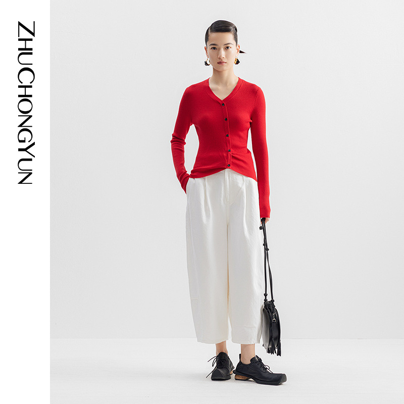 ZHUCHONGYUN冬休闲简约毛针织衫C1CX4876M