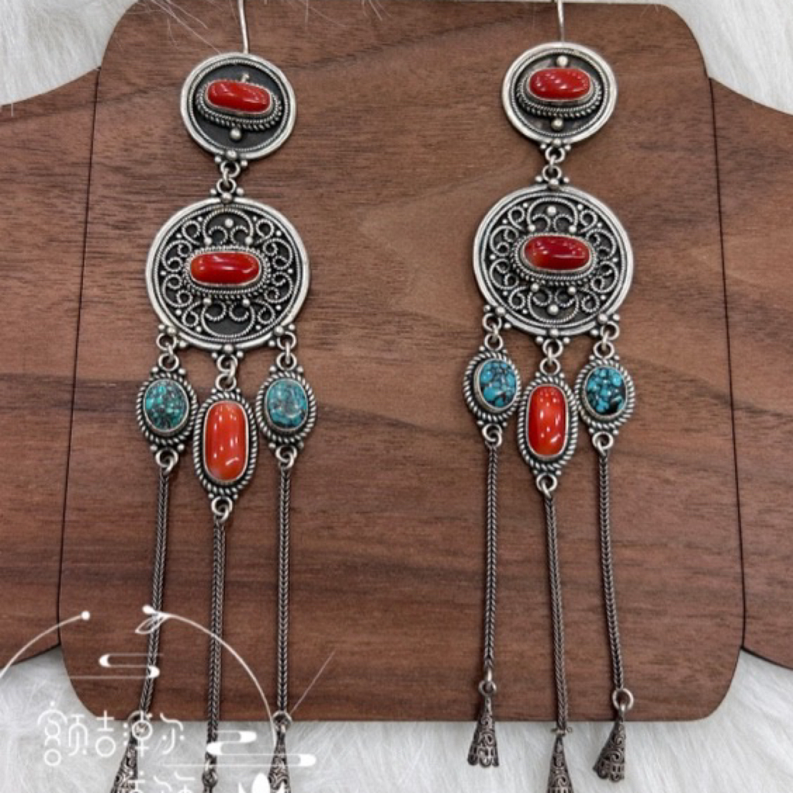 足银羽毛耳饰 手工制作足银耳坠3200