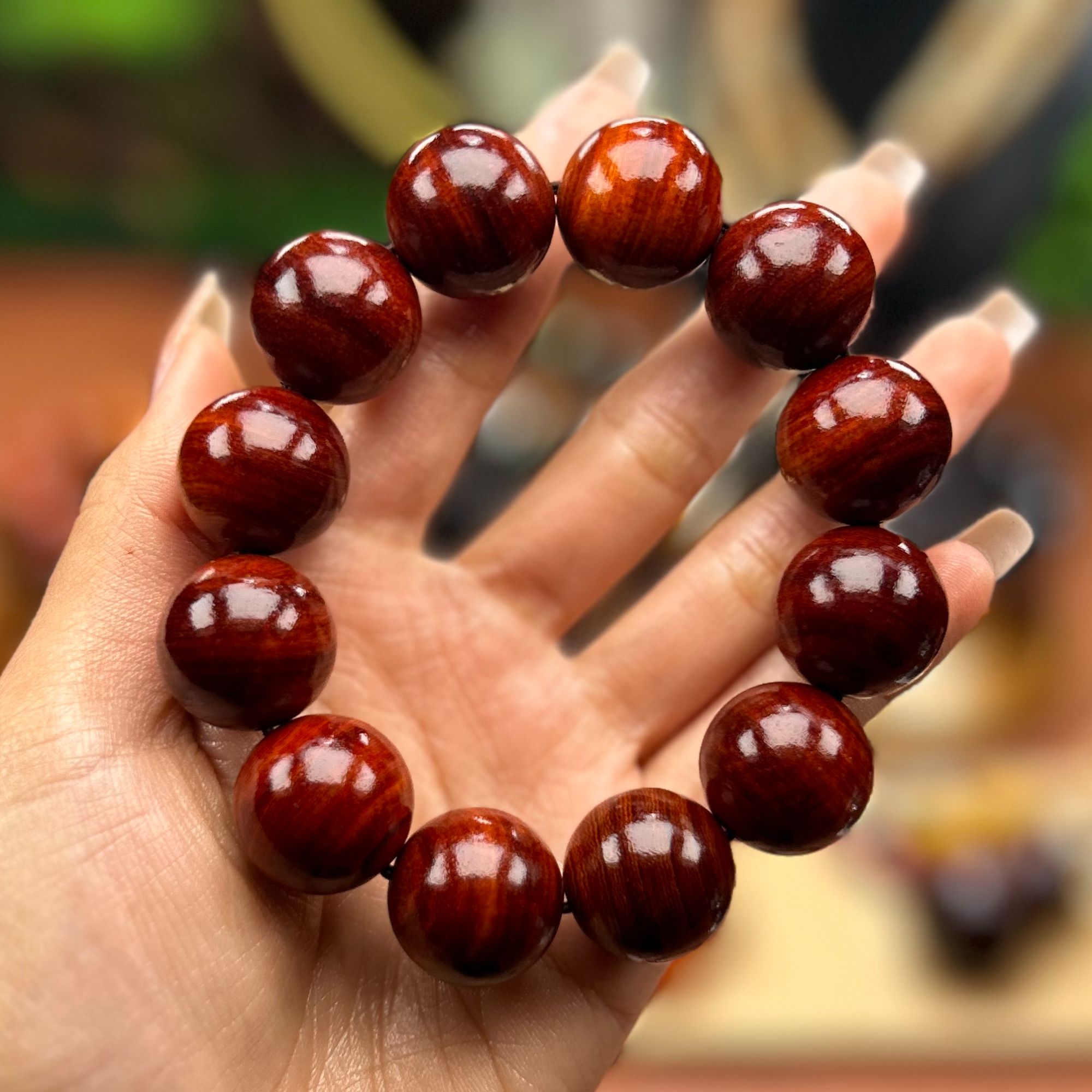 2.0 黄花梨虎皮纹紫油梨手串【116】