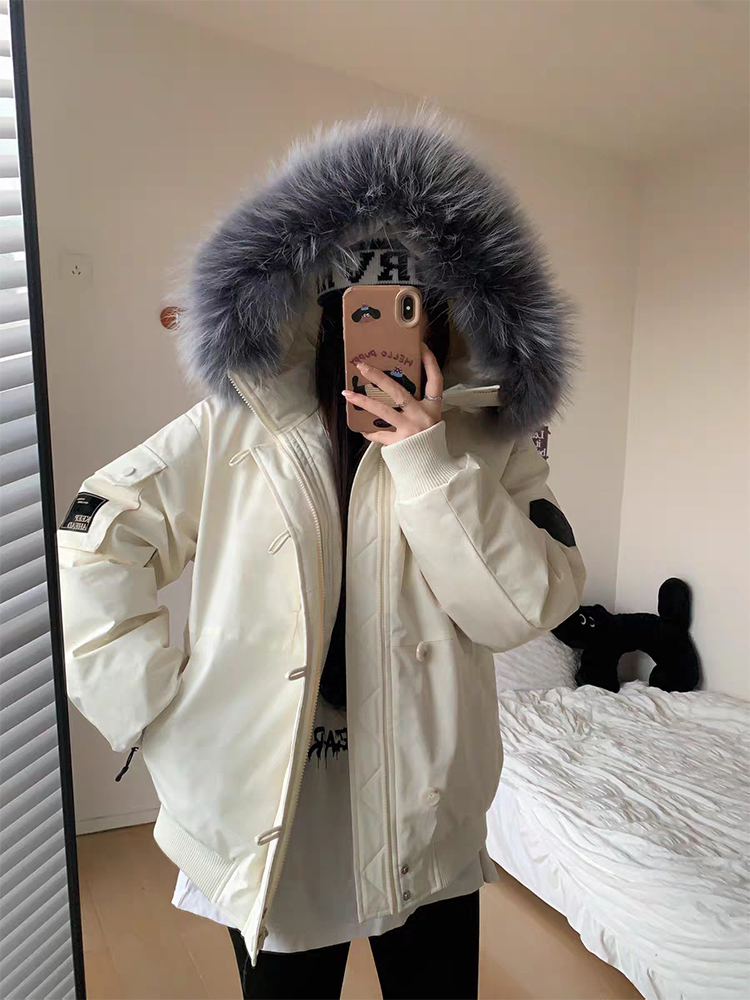 芊吟雪新国标90白鸭绒工装加厚小个子羽绒服冬季外套