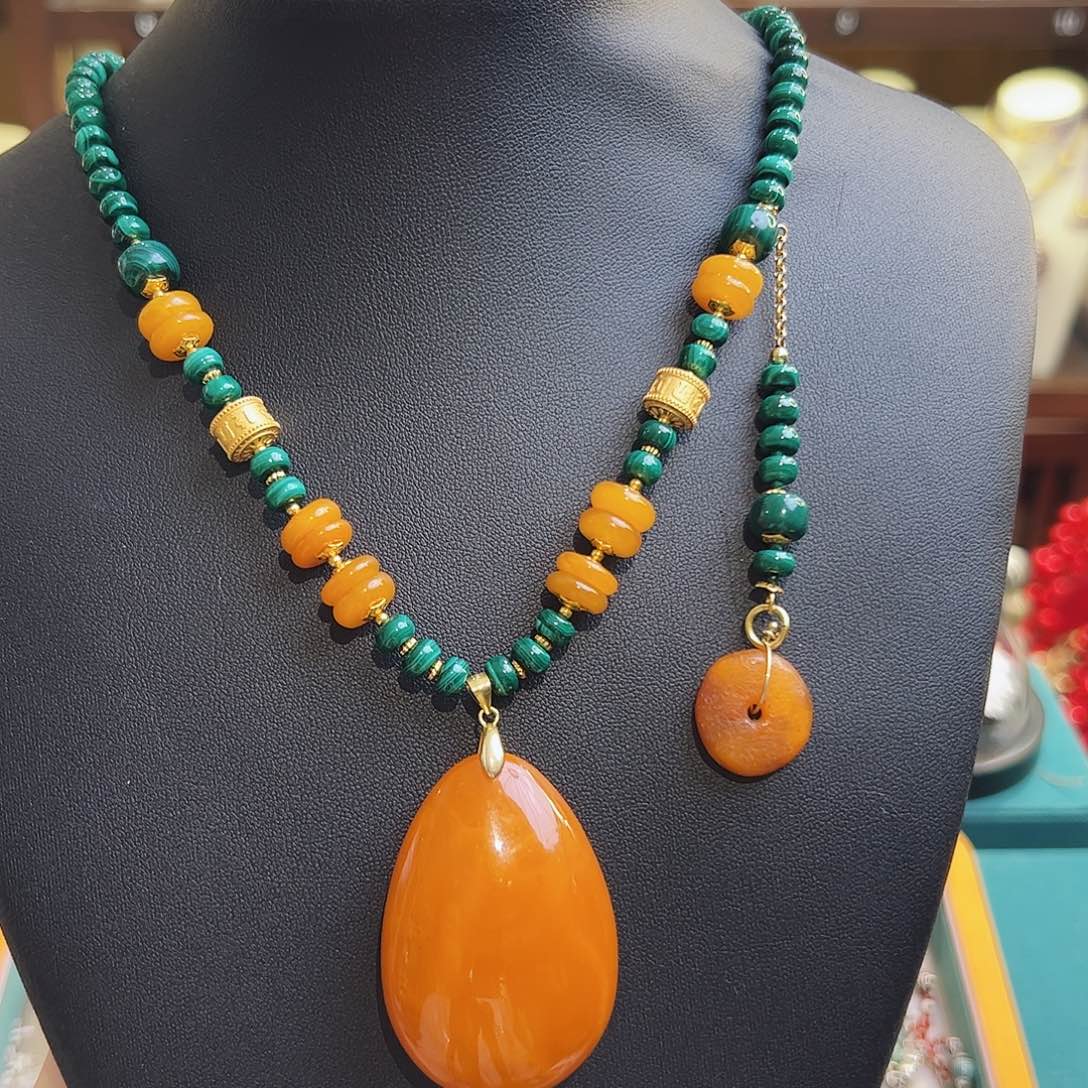 琥珀项链未镶嵌项链