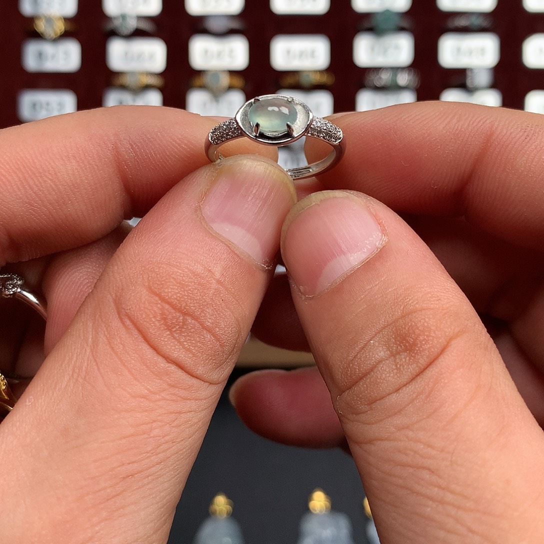 恐***.翡翠银S925镶嵌戒指4