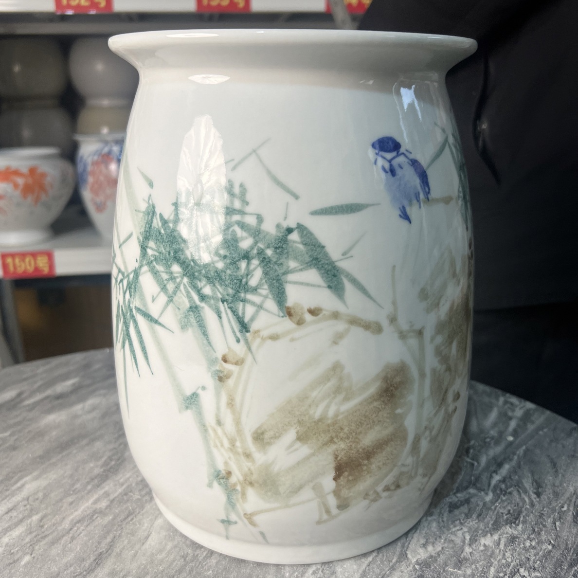 景德镇陶瓷透气大口有孔花盆适合多肉绿植家用口径18高度25