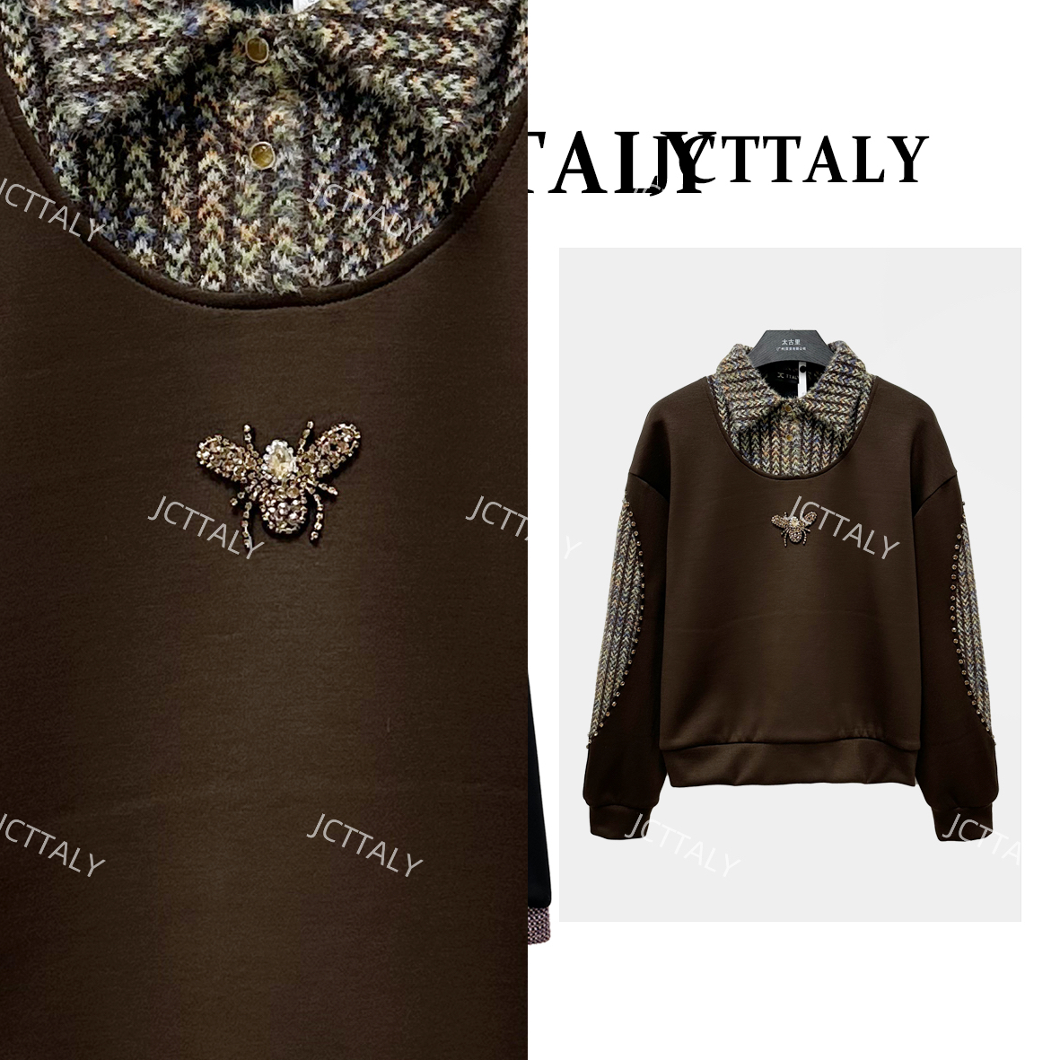 【宠粉价】设计师款时尚休闲百搭复古女装卫衣NH-Q0810