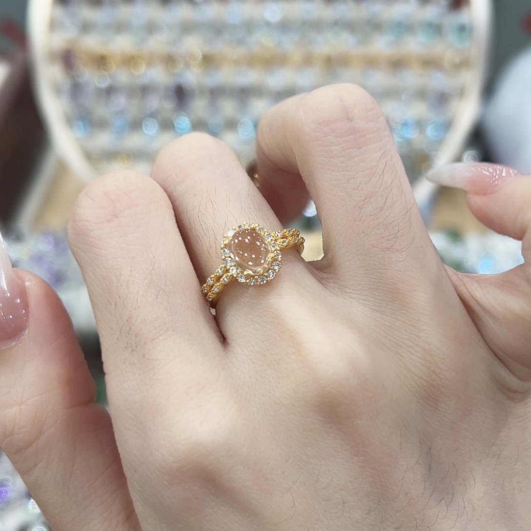 t****黄晶银S925镶嵌戒指