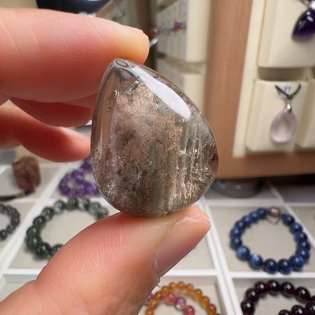 颈饰水晶银S925镶嵌天然幽灵水晶