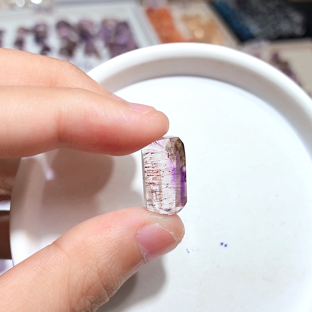 水晶未镶嵌珠宝半成品超七打孔不退换