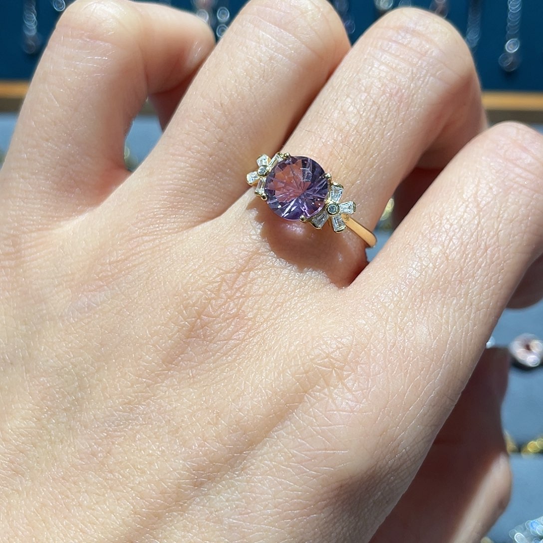 黄晶戒指银S925镶嵌1111111