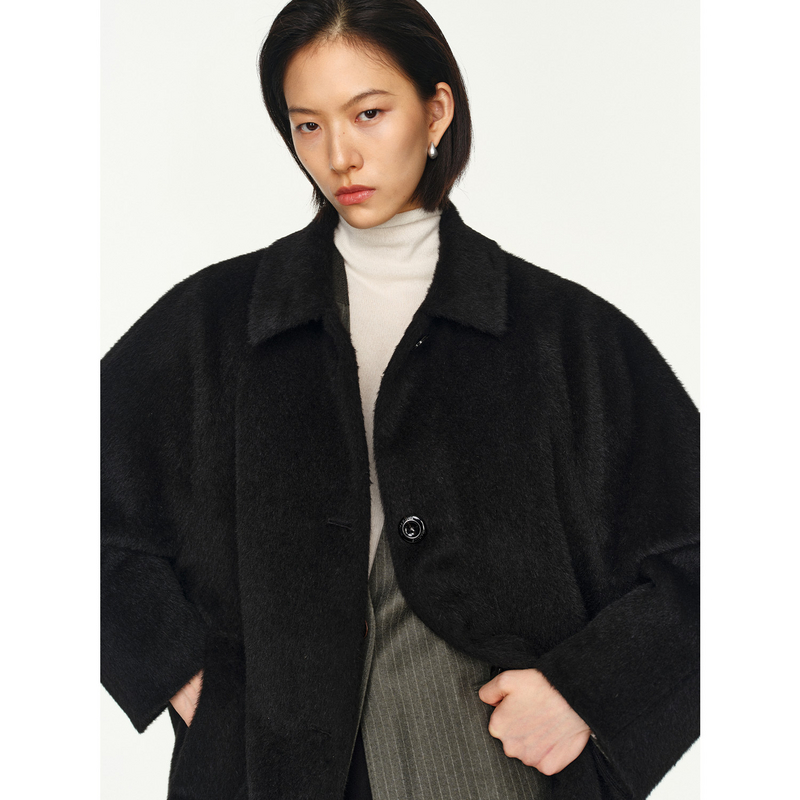 MARIUS"鸵鸟蛋大衣"柔软保暖减龄小翻领茧型大衣-1