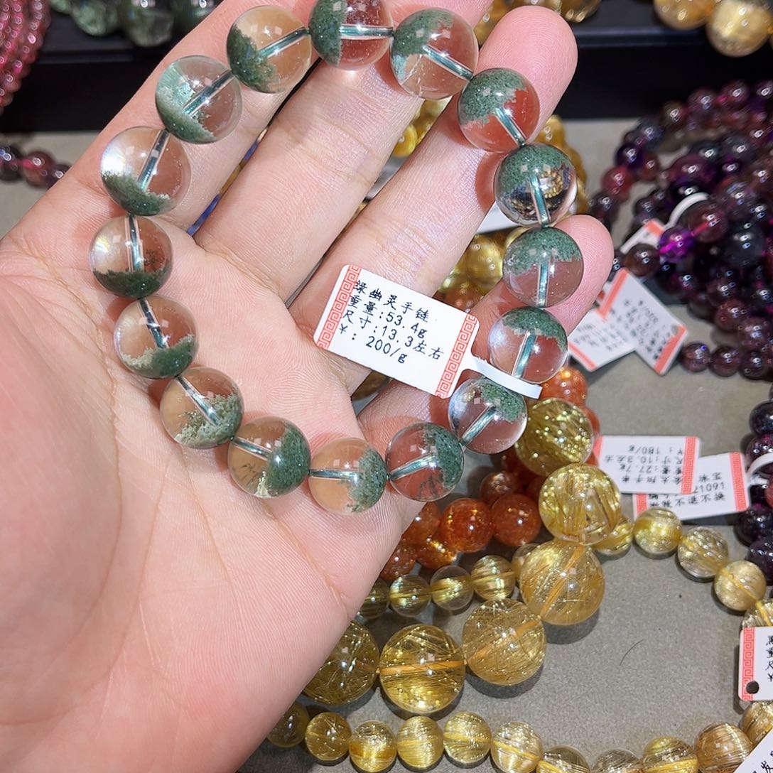 水晶手链未镶嵌<****毛绿幽灵聚宝盆