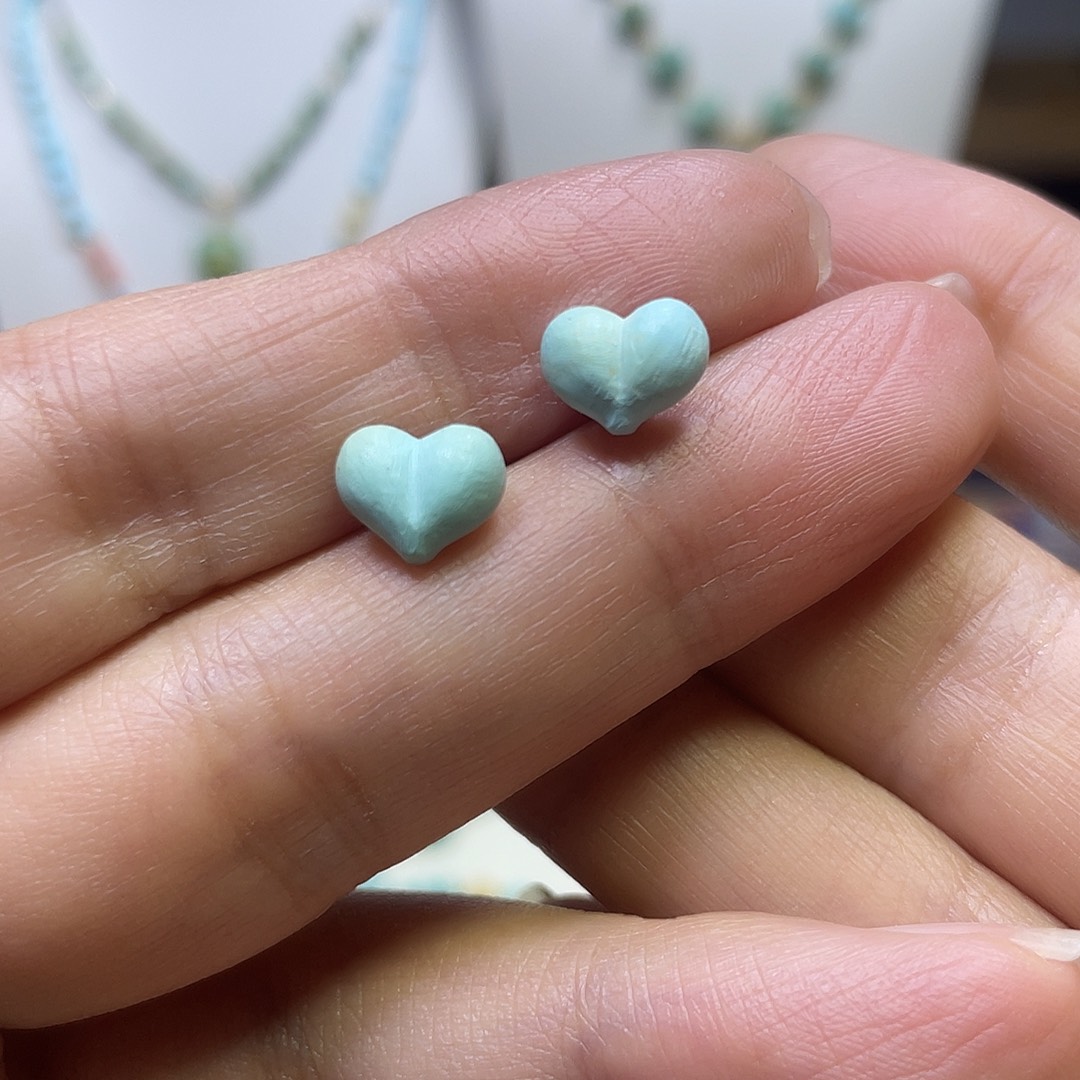 绿松石18K金镶嵌耳钉