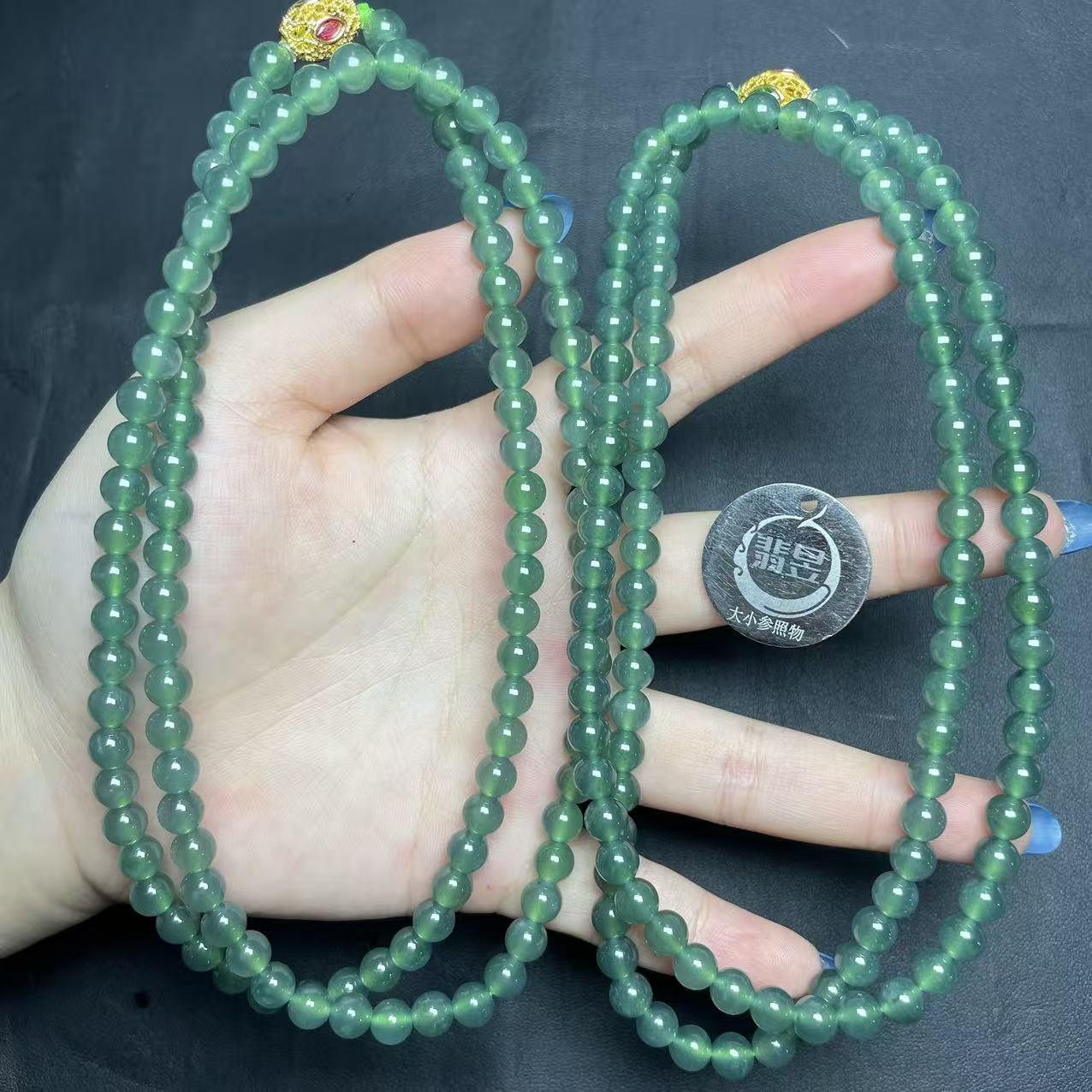 翡昱-N8-64063-天然A货翡翠珠链/约6+/约108颗/-多样性发其一