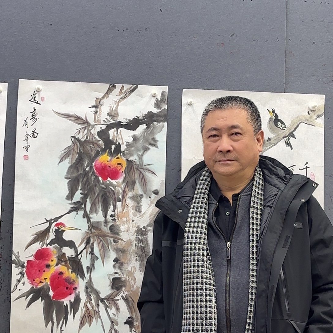 快***蛙国画刘峰三尺作品艺