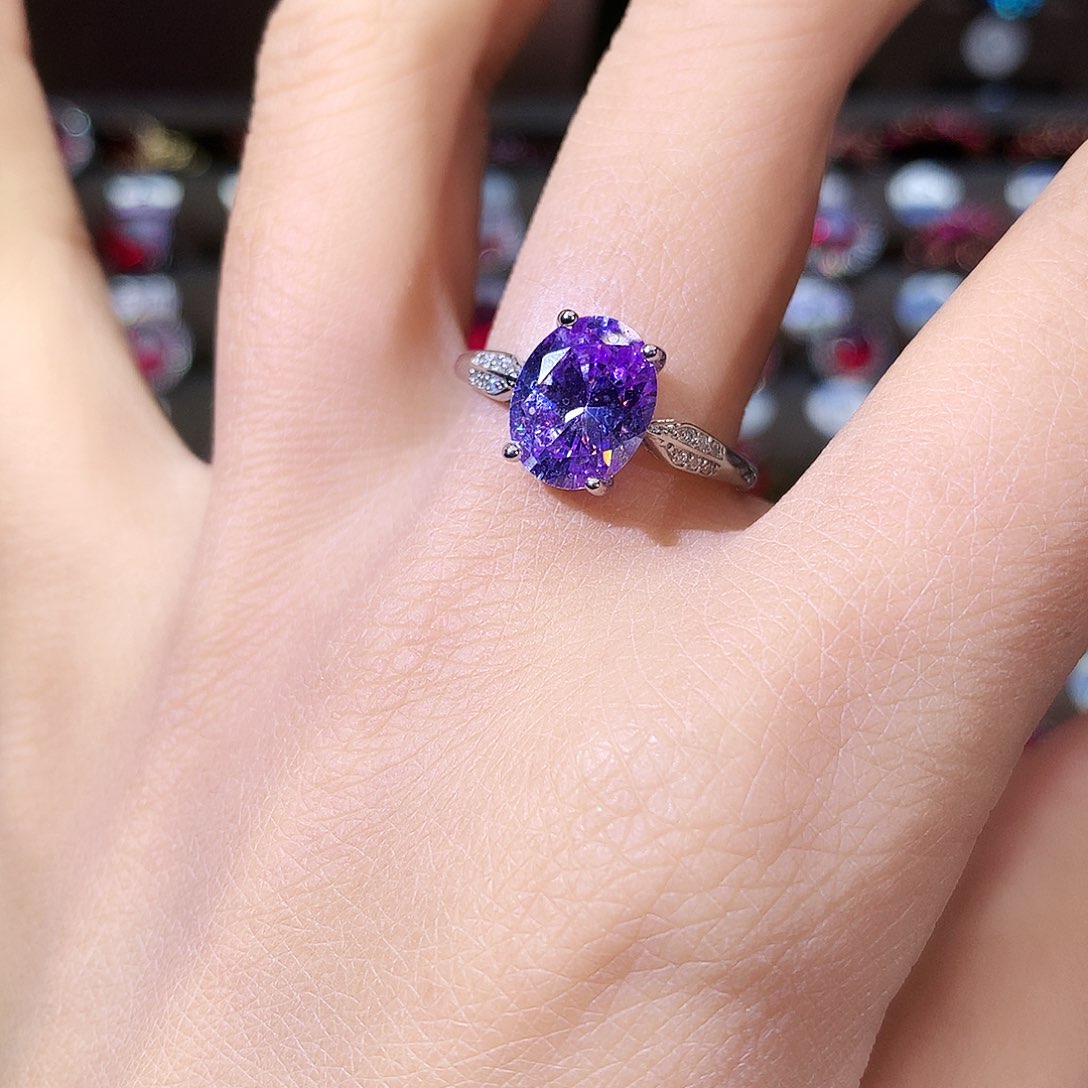 银S925镶嵌戒指碧玺白810