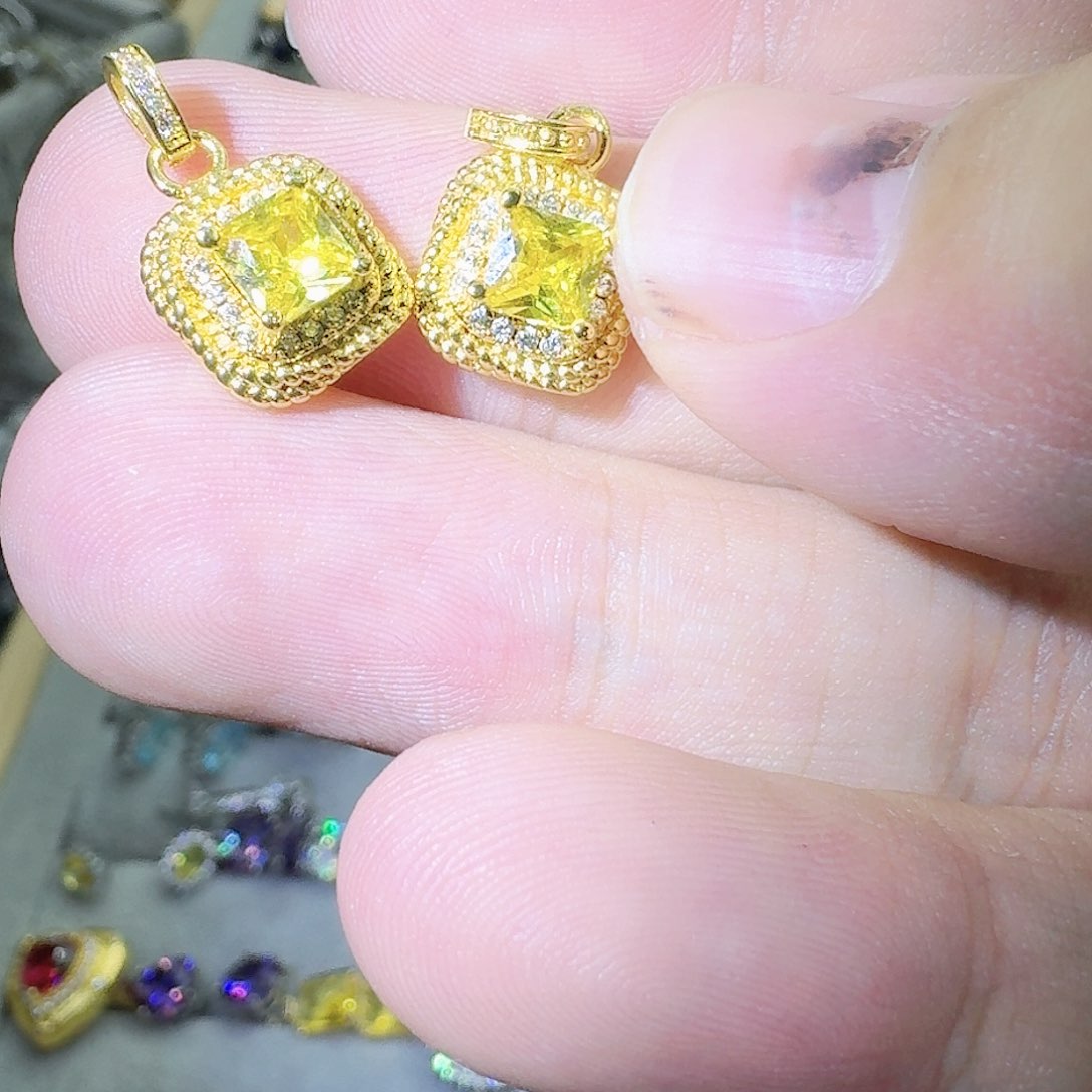 托帕石戒指银S925镶嵌