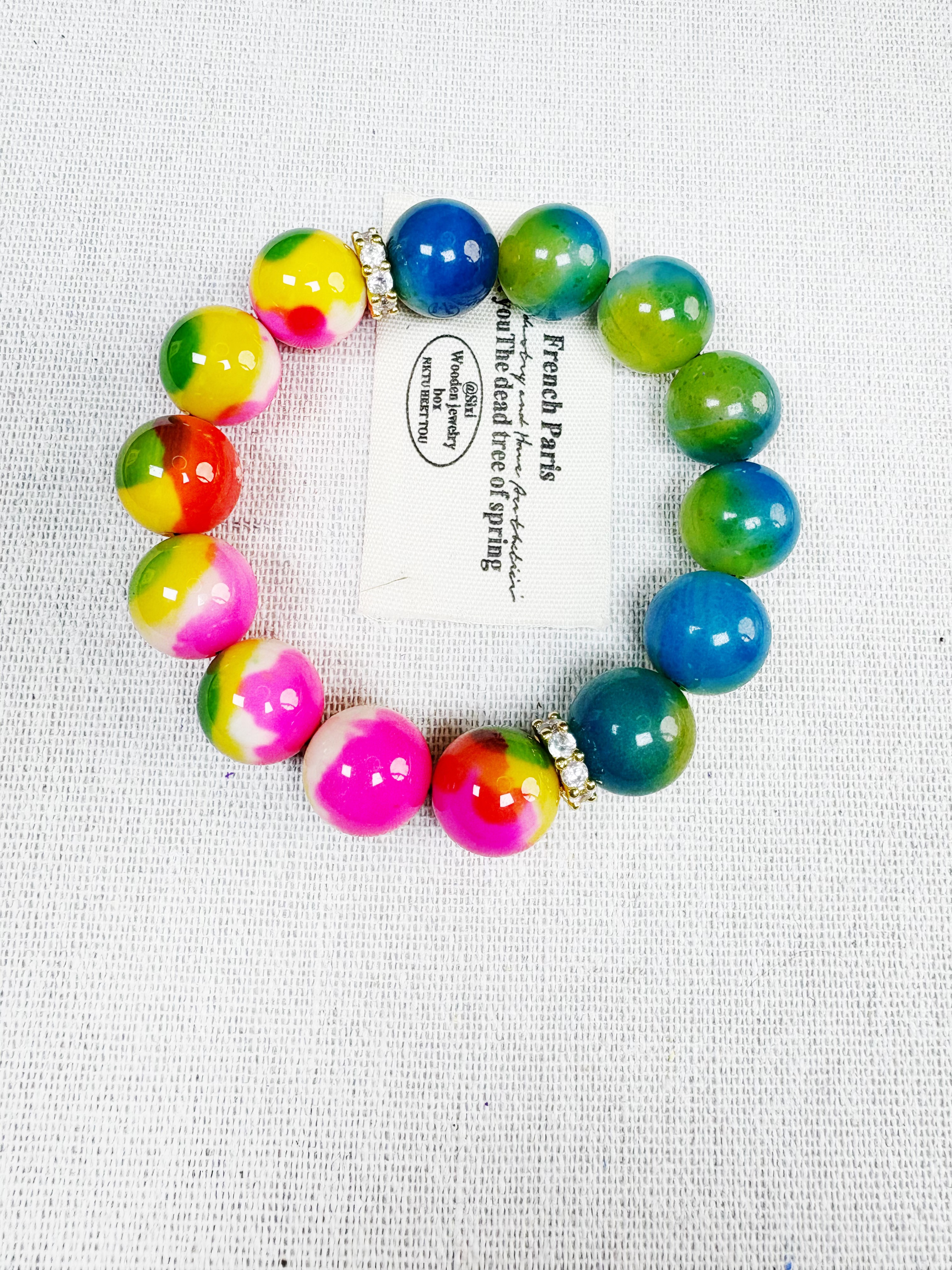 手链 天然正品 七彩药石 设计款手串卡14